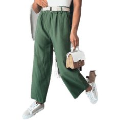 Dstreet Dámské kalhoty do zvonu CHIMAS zelené uy2106 Univerzální