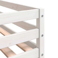 Vidaxl Dětská patrová postel se závěsy bílá a černá 90x200 cm borovice