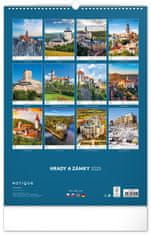 Presco Publishing Nástěnný kalendář Hrady a zámky 2025, 33 × 46 cm