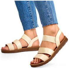 Dámské nazouvací sandály s gumičkou béžové barvy velikost 40