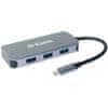 D-Link USB Hub 6v1 z USB-C na HDMI, Gigabit ethernet a Power Delivery - šedý