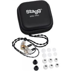 Stagg SPM-PRO BK, 3-driver in-ear sluchátka, transparentní