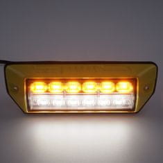 Stualarm PREDATOR oranžový 6x2W + pracovní světlo, 12-24V, žlutý, ECE R65 (brB179Y)