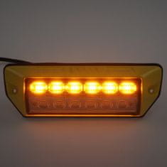 Stualarm PREDATOR oranžový 6x2W + pracovní světlo, 12-24V, žlutý, ECE R65 (brB179Y)