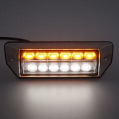 Stualarm PREDATOR oranžový 6x2W + pracovní světlo, 12-24V, bílý, ECE R65 (brB179W)