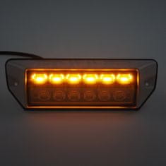 Stualarm PREDATOR oranžový 6x2W + pracovní světlo, 12-24V, bílý, ECE R65 (brB179W)