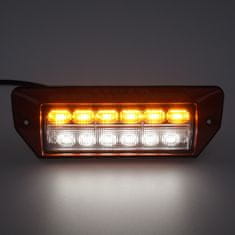 Stualarm PREDATOR oranžový 6x2W + pracovní světlo, 12-24V, červený, ECE R65 (brB179R)