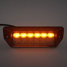 Stualarm PREDATOR oranžový 6x2W + pracovní světlo, 12-24V, červený, ECE R65 (brB179R)