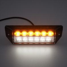 Stualarm PREDATOR oranžový 6x2W + pracovní světlo, 12-24V, černý, ECE R65 (brB179BC)