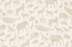 Jollein Prostěradlo napínací 120 × 60 cm Animals Nougat
