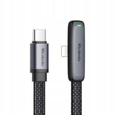 Mcdodo Mcdodo Úhlový Kabel Usb-C Lightning Plochý 36W Pro Iphone 12 13 14 Černý 2M