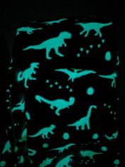 Svítící deka 150x200 fluorescenční dinosauři bílá modrá