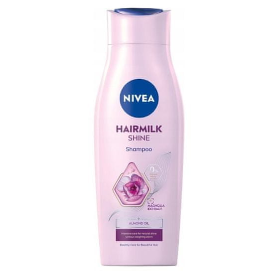 Nivea Pečující šampon s mléčnými a hedvábnými proteiny na unavené vlasy bez lesku Hairmilk Shine (Care Sha