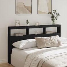 Petromila Čelo postele s úložným prostorem a LED černé 180 x 17 x 102 cm