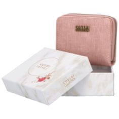 Coveri WORLD Dámská menší praktická koženková peněženka na zip Ladd, růžová