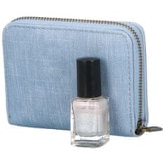 Coveri WORLD Dámská menší praktická koženková peněženka na zip Ladd, světle modrá