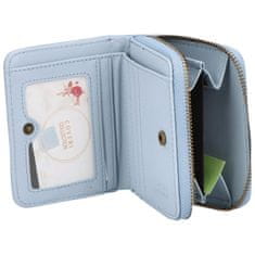 Coveri WORLD Dámská menší praktická koženková peněženka na zip Ladd, světle modrá