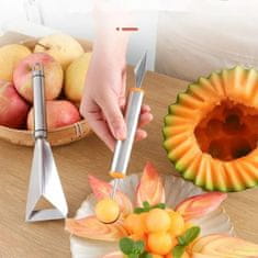 HOME & MARKER® Dekorativní Vykrajovátko na Ovoce a Zeleninu pro dekorační zdobení pokrmů a nápojů, Vyřezávací Nůž pro Ovoce (Sada 2ks) | FRUTIREZ