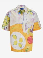 Jack&Jones Oranžovo-fialová pánská košile s krátkým rukávem Jack & Jones Landscape M