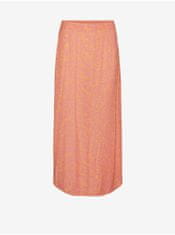 Vero Moda Růžovo-oranžová dámská květovaná maxi sukně Vero Moda Menny XL