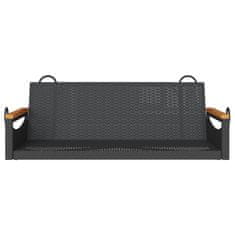 Vidaxl Houpací lavice černá 109 x 62 x 40 cm polyratan
