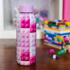 QUOKKA Solid Kids termoska pro děti 510 ml, pink bricks