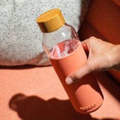 QUOKKA Flow skleněná láhev 660 ml, pink botanical