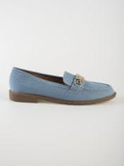 Amiatex Komfortní mokasíny modré dámské na plochém podpatku, odstíny modré, 37