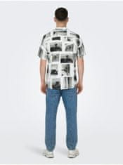 ONLY&SONS Černo-bílá pánská vzorovaná košile Nano S