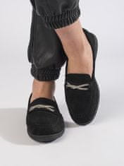 Amiatex Trendy mokasíny dámské černé bez podpatku, černé, 38
