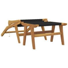 Vidaxl Zahradní židle s podnožkou masivní teakové dřevo a polyester