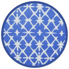 Vidaxl Venkovní koberec modrý a bílý Ø 200 cm PP