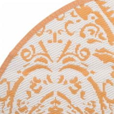 Vidaxl Venkovní koberec oranžový a bílý Ø 200 cm PP