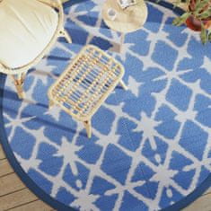 Vidaxl Venkovní koberec modrý a bílý Ø 200 cm PP