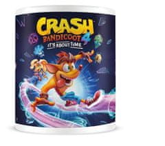 CurePink Keramický hrnek Crash Bandicoot 4: It's About Time (objem 315 ml) bílý