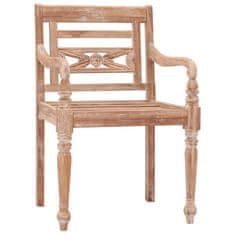Vidaxl Židle Batavia 8 ks bělené masivní teakové dřevo