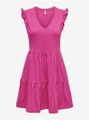 ONLY Tmavě růžové dámské basic šaty ONLY May S