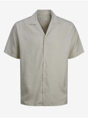 Jack&Jones Béžová pánská košile s krátkým rukávem Jack & Jones Aaron S