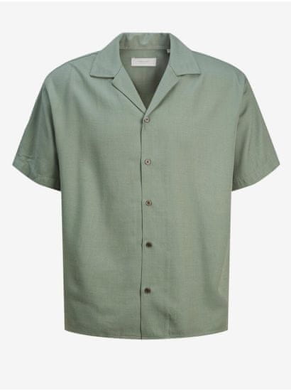 Jack&Jones Zelená pánská košile s krátkým rukávem Jack & Jones Aaron