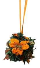 LEVNOSHOP Vánoční dekorace - závěsná koule, 20 cm Oranžová