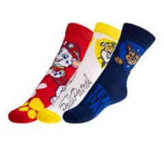Bellatex Ponožky dětské Tlapková patrola 1 - sada 3 páry - 27-30 - bílá, červená, modrá, žlutá