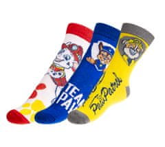 Bellatex Ponožky dětské Tlapková patrola 1 - sada 3 páry - 27-30 - bílá, červená, modrá, žlutá, šedá