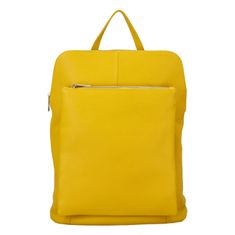Delami Vera Pelle Prostorný dámský kožený batoh Jean, žlutý