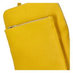 Delami Vera Pelle Prostorný dámský kožený batoh Jean, žlutý