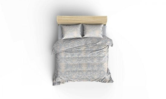 L'essentiel Bavlněný přehoz přes postel na dvoulůžko s povlaky na polštáře a prostěradlem Pures modrý