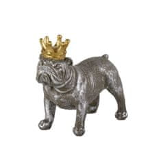 Design Scandinavia Interiérová dekorace Crown Dog standing, 15,5 cm, beton