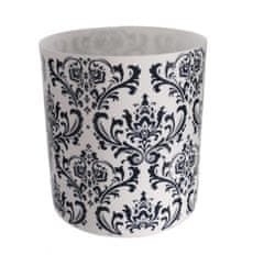 Design Scandinavia Čajový svícen porcelánový Dahlia, 9 cm, bílá/tm. modrá