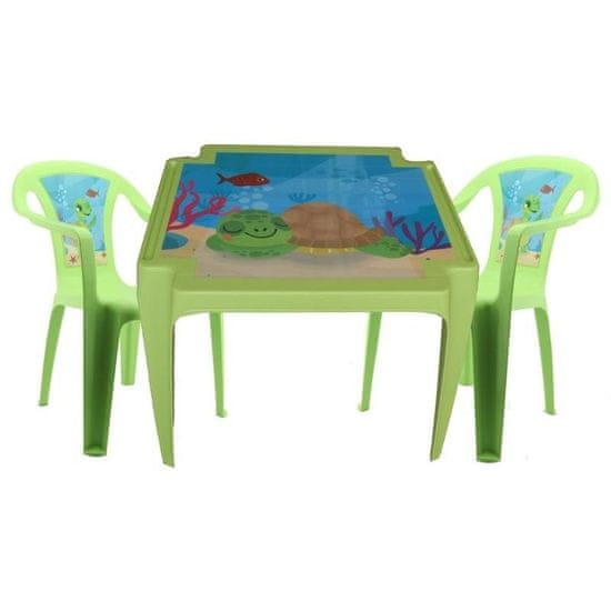 IPAE Sada 2 židličky a stoleček OCEAN - zelená