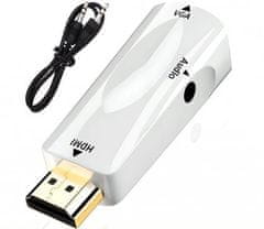 Verk 06305 Konvertor z HDMI na VGA D-SUB audio bílý