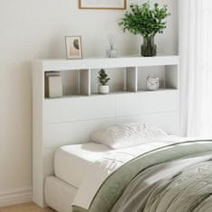 Petromila Čelo postele s úložným prostorem a LED bílé 120 x 17 x 102 cm